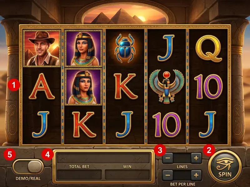 Book of Ra online Slot Oberfläche
