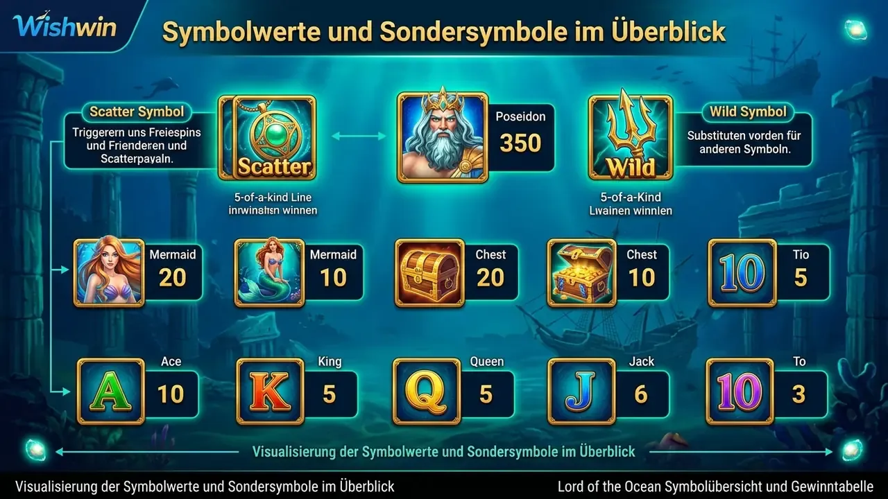 Lord of the Ocean Symbolübersicht und Gewinntabelle