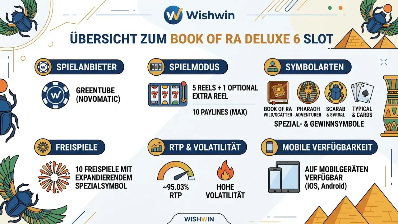 Übersicht der Spezifikationen von Book of Ra Deluxe 6